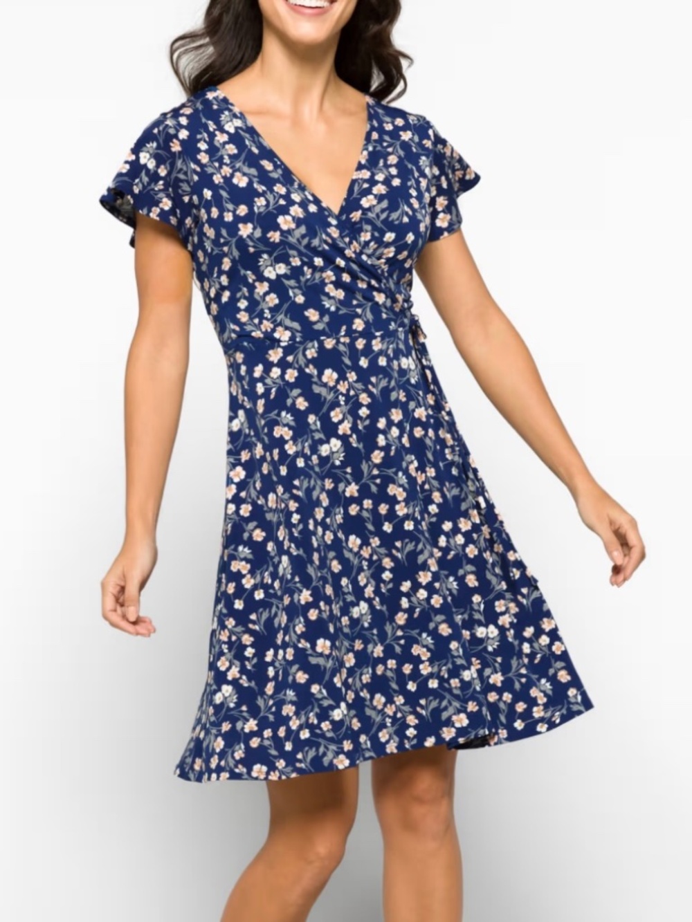 Kaela Faux Wrap Knit Dress